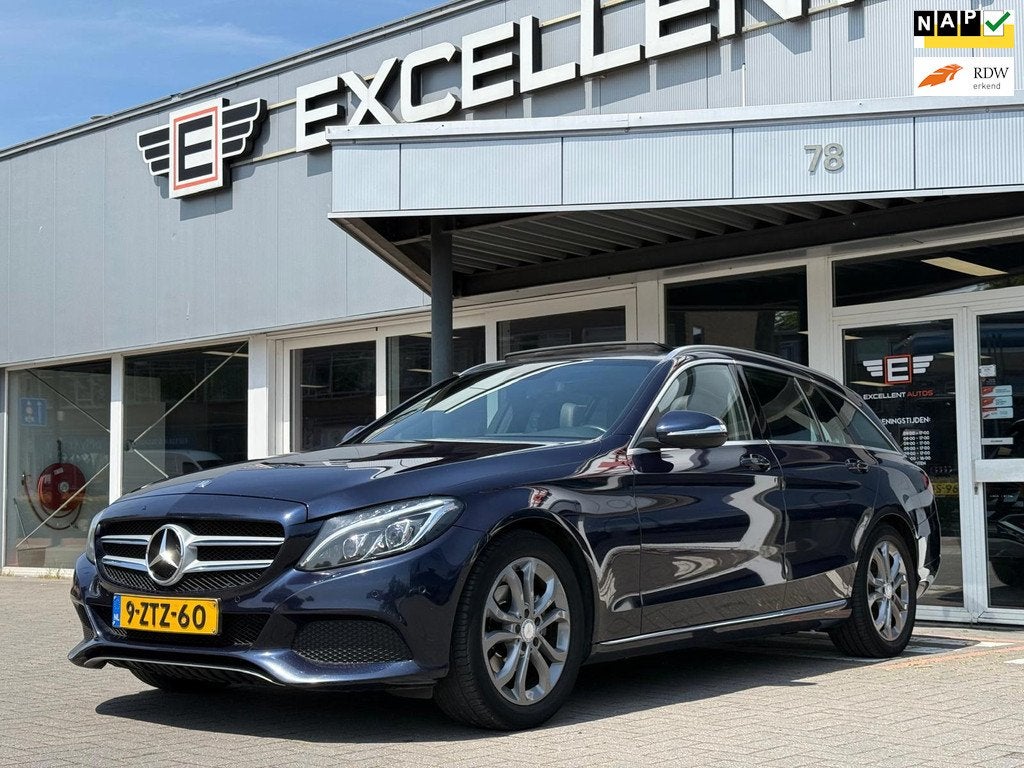 Mercedes-Benz C-klasse Estate 200 CDI Ambition - Panoramadak, Auto's, Mercedes-Benz, Automaat, Gebruikt, 4 cilinders, Blauw
