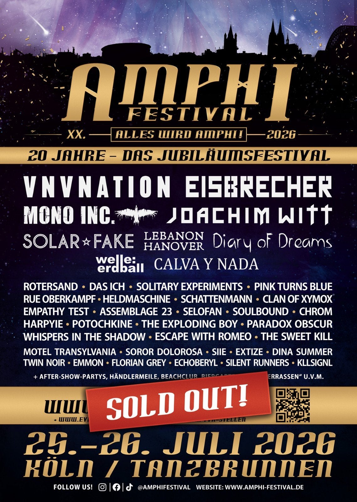 Amphi Festival Köln 2 tickets zaterdag, Twee personen