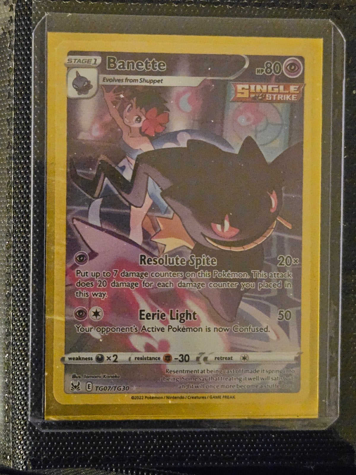 Pokemon Bannete TG07/TG30 Lost Origin, Ophalen of Verzenden, Zo goed als nieuw, Losse kaart, Foil