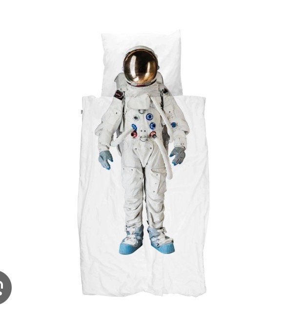 Snurk 1-persoons dekbedovertrek Astronaut, Gebruikt, Eenpersoons, Wit, Dekbedovertrek