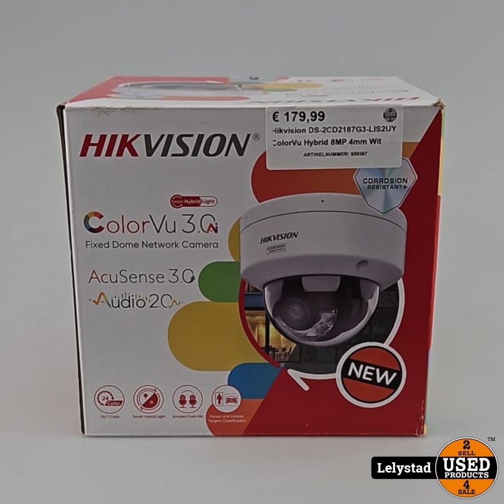Hikvision DS-2CD2187G3-LIS2UY ColorVu Hybrid 8MP 4mm Wit