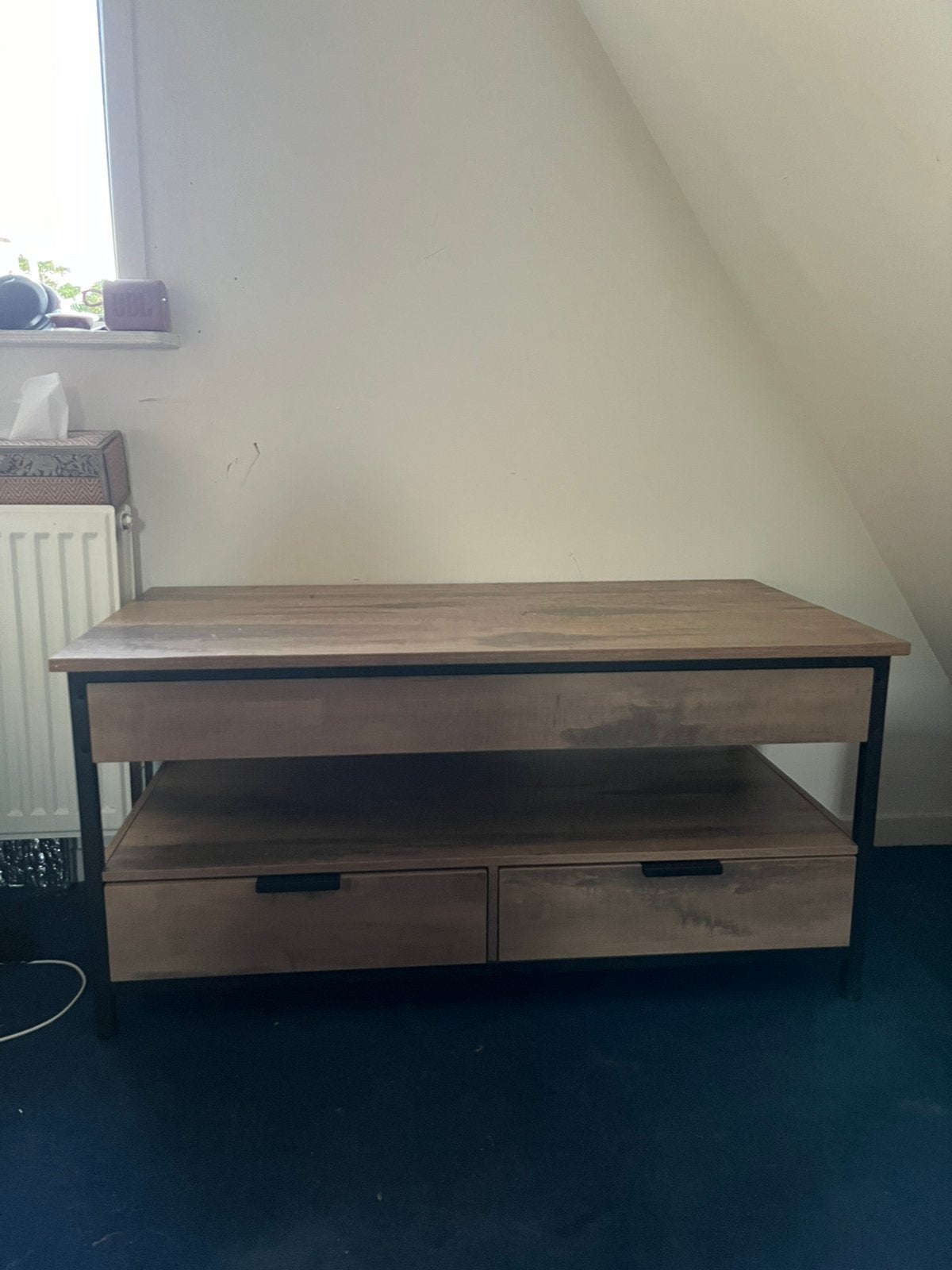 uitklapbare salontafel, Ophalen, 50 tot 100 cm, Zo goed als nieuw, Minder dan 100 cm