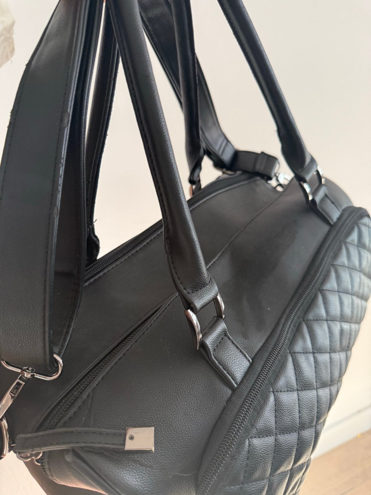 Luiertas Isoki Double Zip Quilted Black - Gebruikt, Kinderen en Baby's, Luiertassen, Ophalen, Gebruikt, Schoudertas