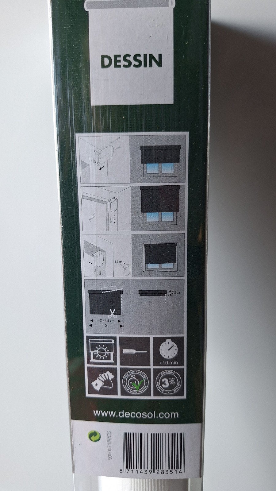 5 stuks Nieuwe Decosol Rolgordijn Wit 120x250 cm, Ophalen, Overige merken, Wit, Nieuw