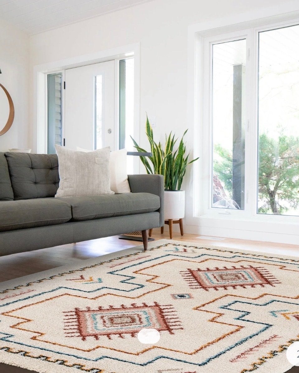 AFK Living vloerkleed Sierra - shaggy - veelkleurig - 160x23, Ophalen, 150 tot 200 cm, Crème, Rechthoekig