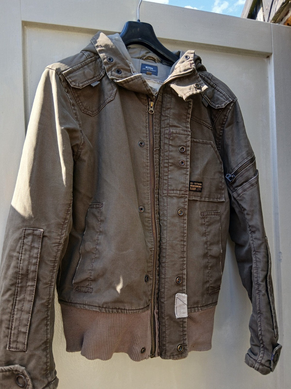 G-Star Raw heren bomberjack met capuchon - Maat M, G-Star Raw, Bruin, Maat 48/50 (M), Ophalen of Verzenden
