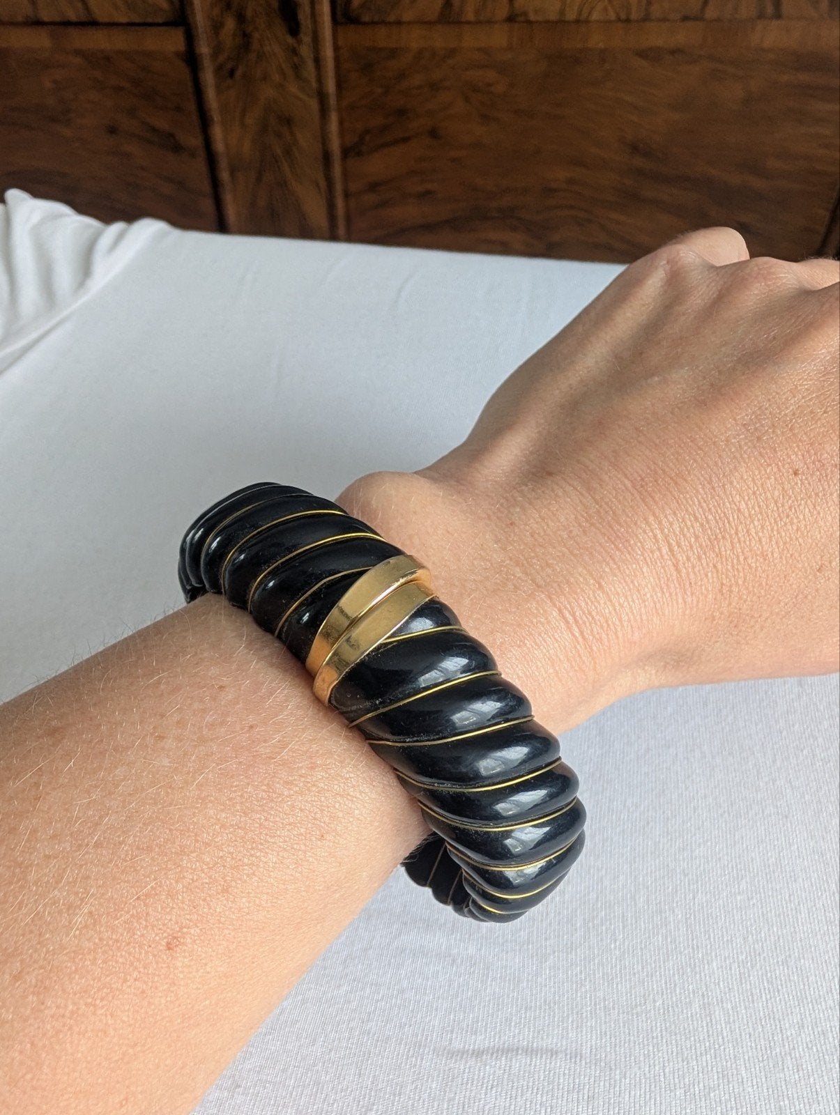 Vintage clip armband, Ophalen of Verzenden, Zwart