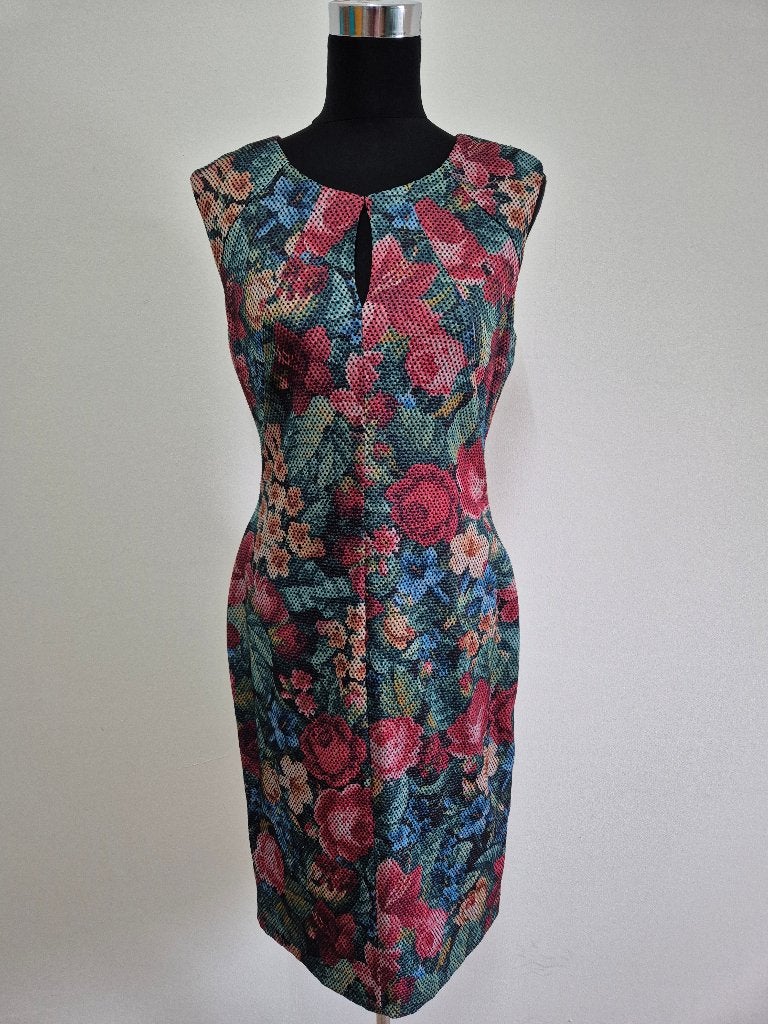 J422 - Fleurige Phase Eight jurk maat 12 = 38-40 (1), Kleding | Dames, Jurken, Ophalen of Verzenden, Zo goed als nieuw, Maat 38/40 (M)