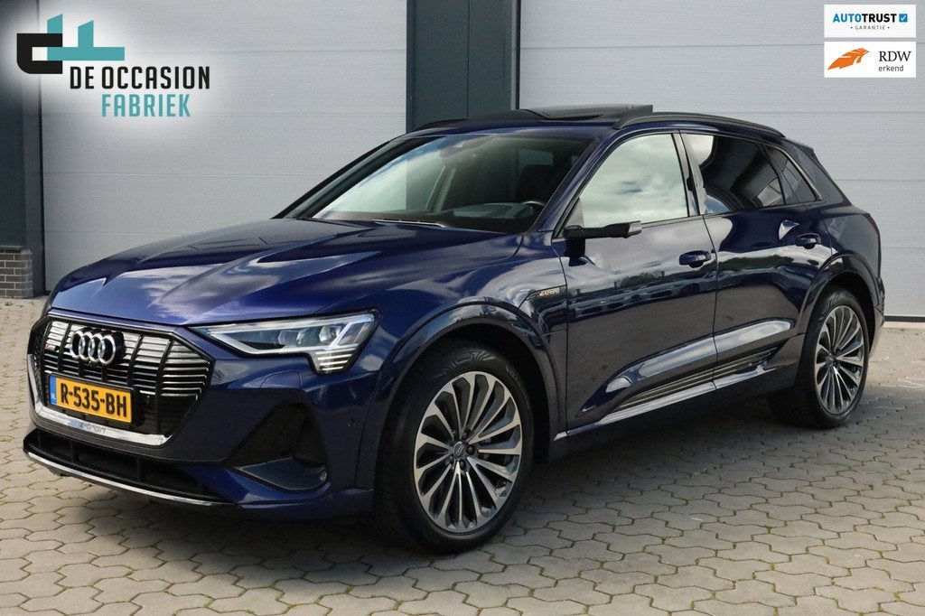 Audi E-tron 55 quattro Plus 95 kWh S-Line Pano Keyless Trekh, Automaat, 131 €/maand, 95 kWh, Blauw