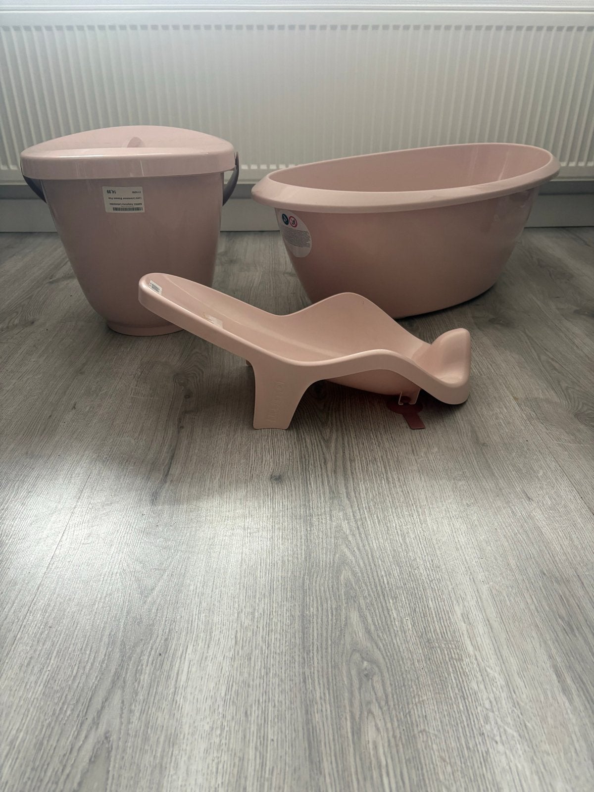 Baby badset: badje, badzitje en luieremmer - Roze, Ophalen, Zo goed als nieuw, Badje, Overige merken