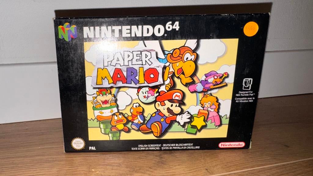 Paper Mario Nintendo 64 (N64) - PAL - Compleet in Doos, Gebruikt, 1 speler, Ophalen of Verzenden, Role Playing Game (Rpg)