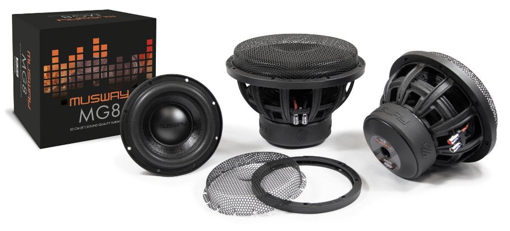 Musway MG8 8 inch SQ-Subwoofer, Auto diversen, Autospeakers, Audio Design, Nieuw, Am Breilingsweg 3, 76709 Kronau, Duitsland, Ophalen of Verzenden