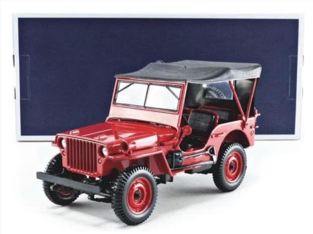 Jeep willy 1942 Rood 1942 schaal 1/18 Norev ref. 189014, Hobby en Vrije tijd, Modelauto's | 1:18, Verzenden, Nieuw, Auto, Norev