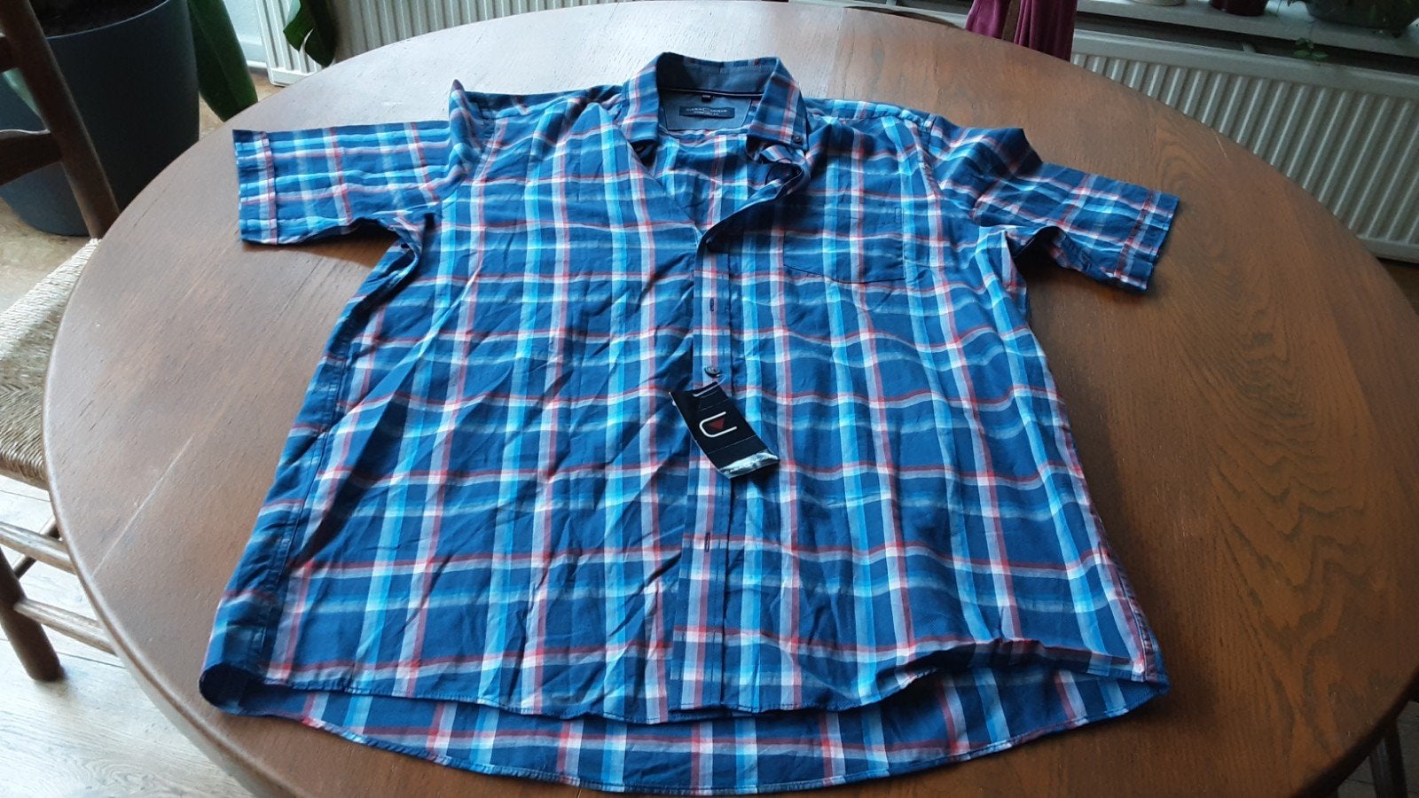 Nieuw geruit overhemd met prijskaartje, Ophalen of Verzenden, Nieuw, Blauw