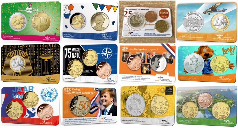 Verschillende Nederlandse euro-coincards van 2017 t/m 2024., Ophalen of Verzenden, Overige landen, Overige waardes