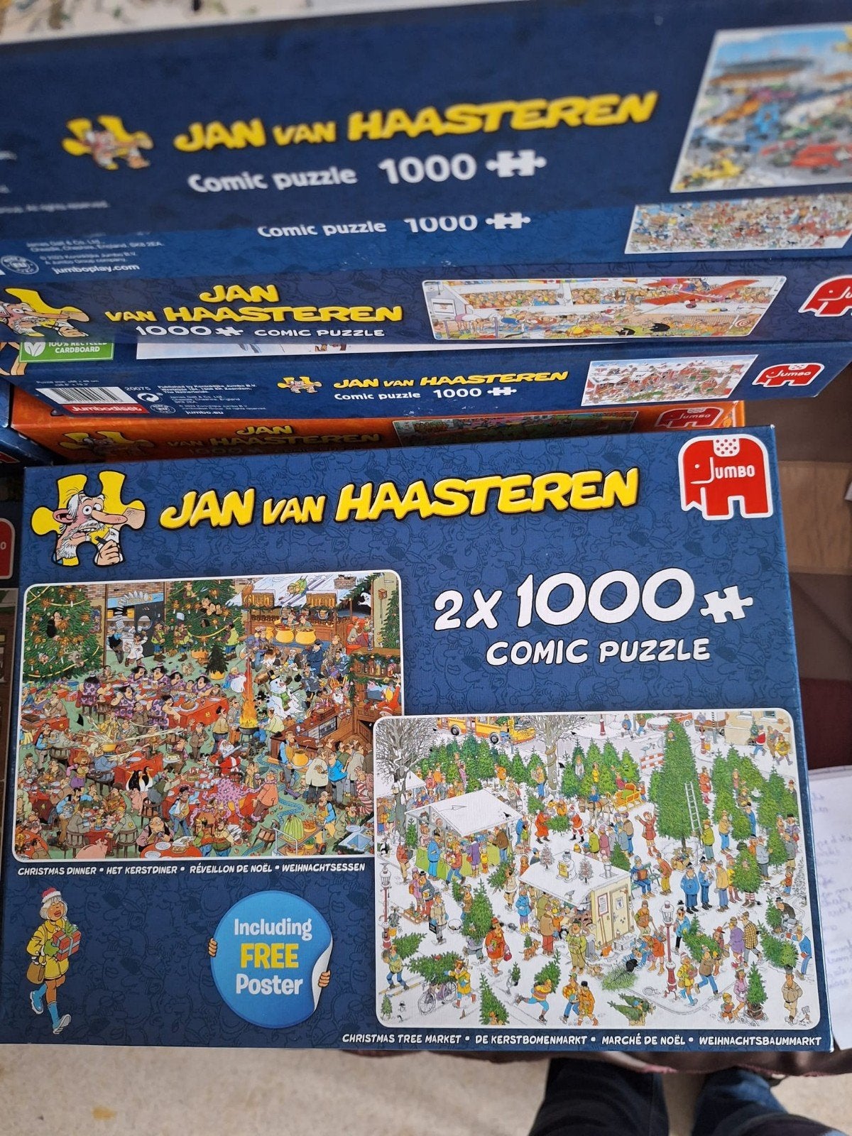 Jan van Haasteren puzzel 2x1000st, Ophalen, 500 t/m 1500 stukjes, Gebruikt, Legpuzzel