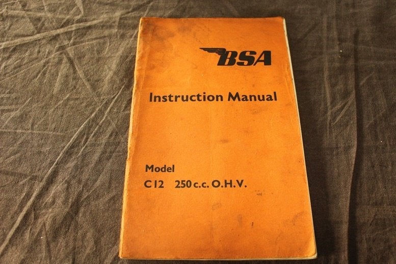 BSA C12 250cc OHV 1955 motorcycle instruction manual, Ophalen of Verzenden, Overige merken