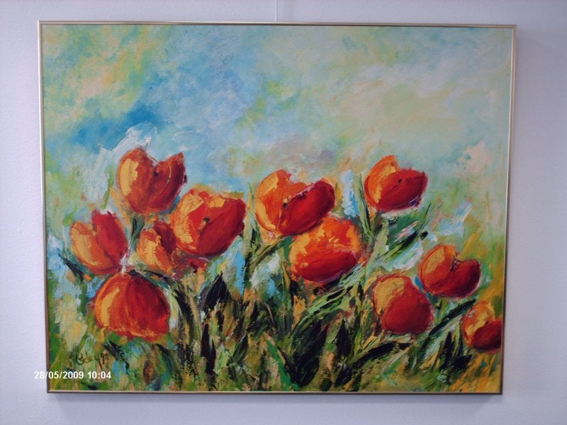 Schilderij, Doek, Expressionistisch, Olieverf, Bijzondere lijst