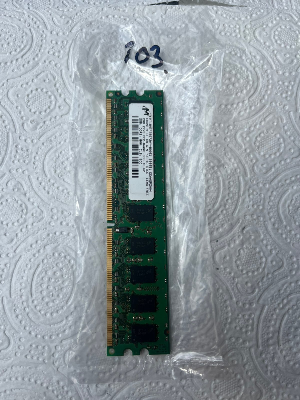 #103- 1x 2GB DDR2 RAM Geheugenmodules voor Desktop/Server, Computers en Software, RAM geheugen, Verzenden, Gebruikt, DDR2, Server