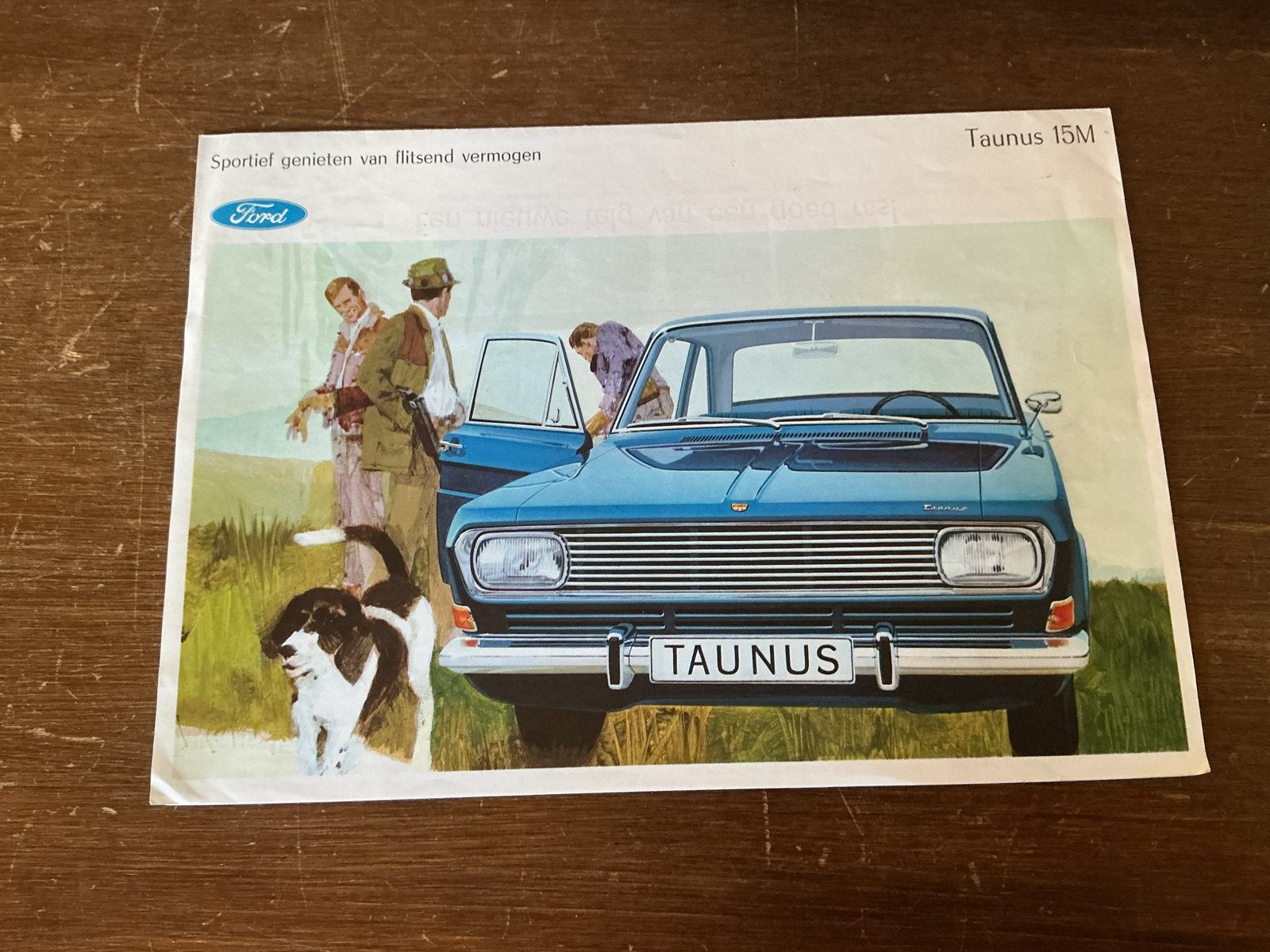 Ford Taunus 15M brochure - Sportief genieten van vermogen, Ophalen of Verzenden, Gelezen, Ford