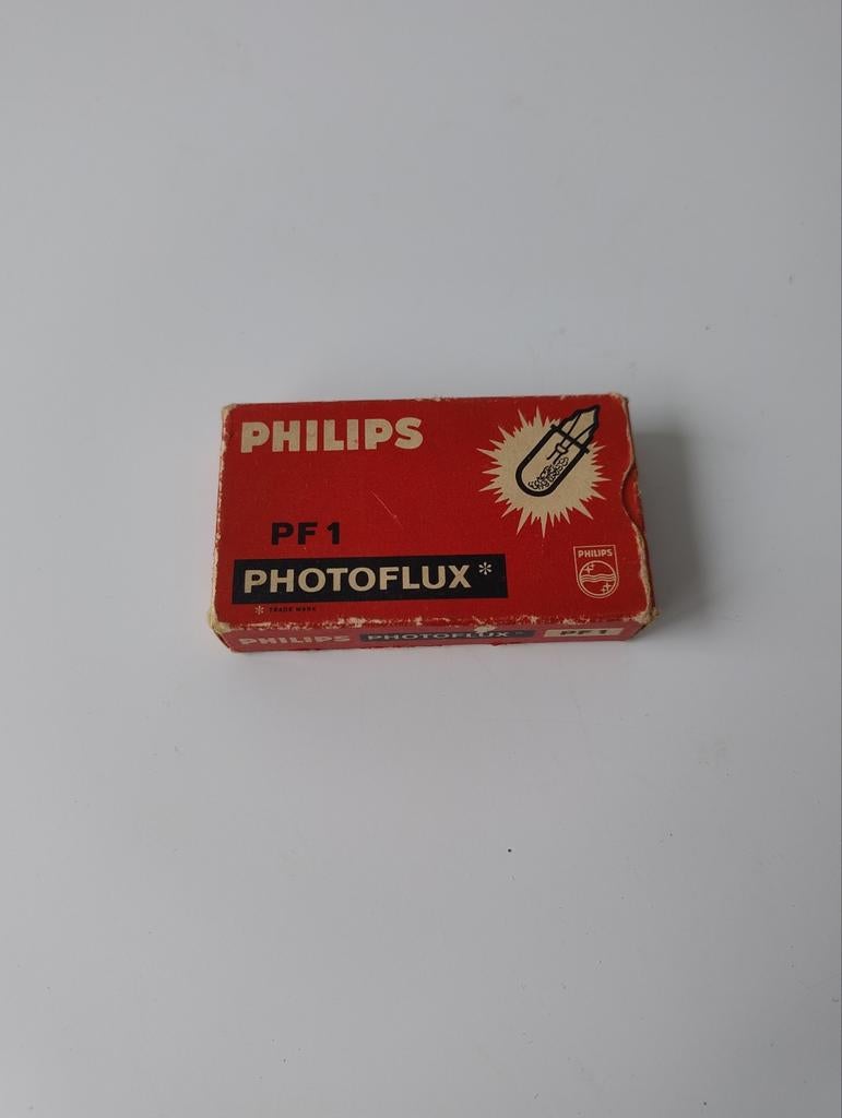 Vintage Philips Photoflux PF1 flitslampjesdoosje, Ophalen of Verzenden, Overige merken