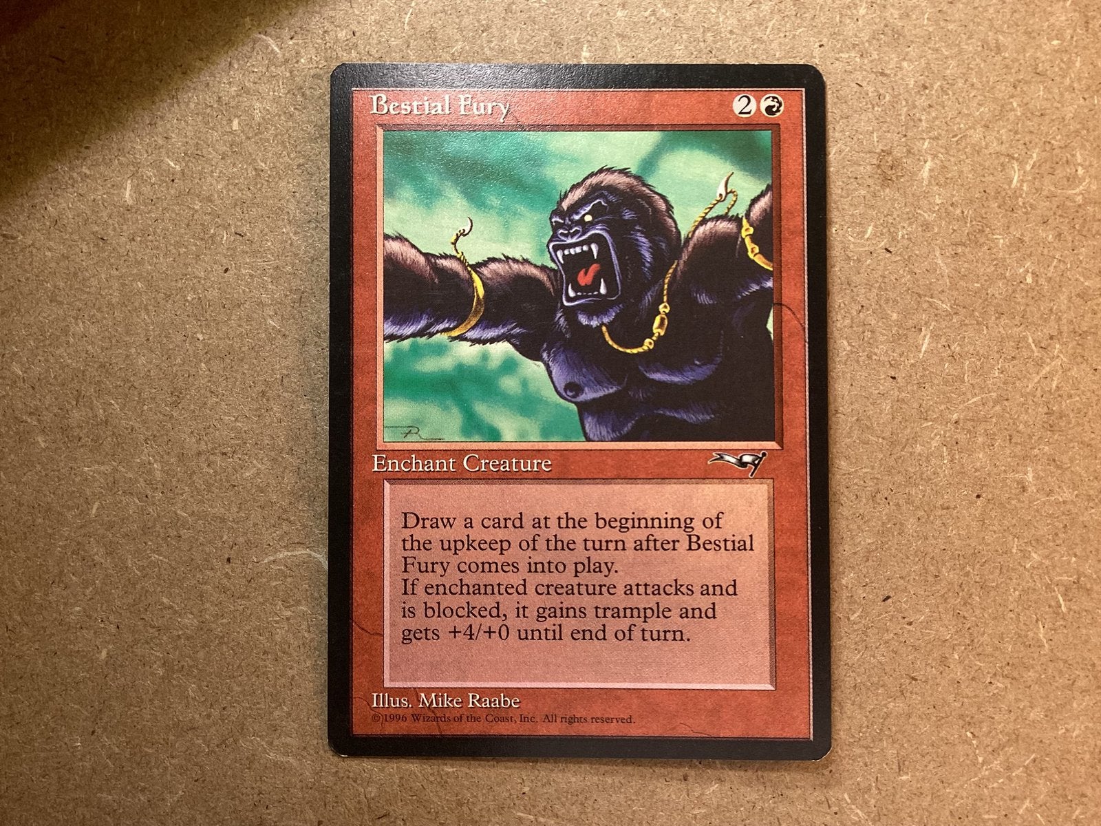 1x Bestial Fury (v2) (Near Mint), Ophalen of Verzenden, Zo goed als nieuw, Losse kaart