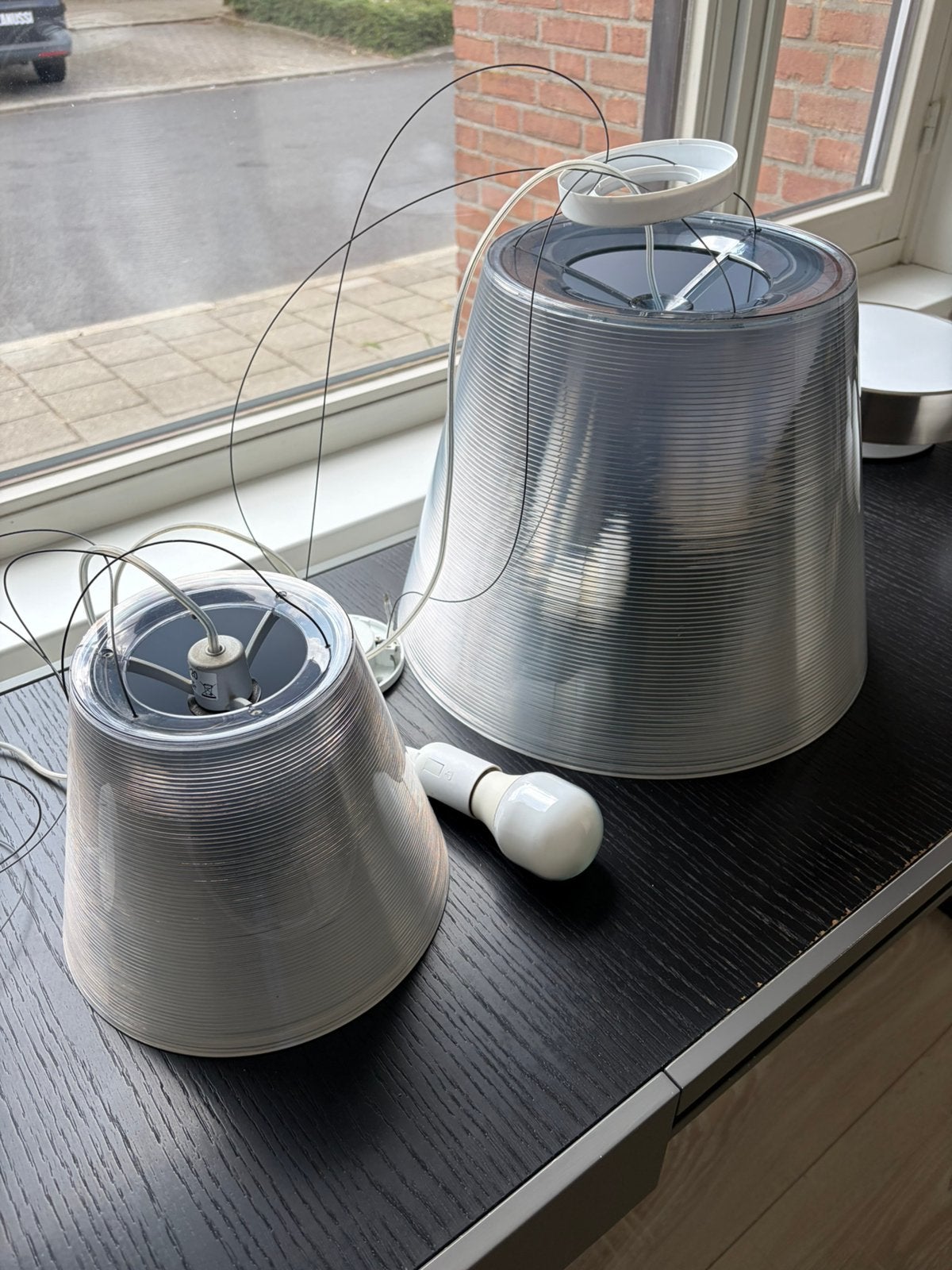 Set originele Flos Romeo Moon hanglampen van Philippe Starck, Ophalen, Gebruikt, E27 (groot), Luxe minimalisme