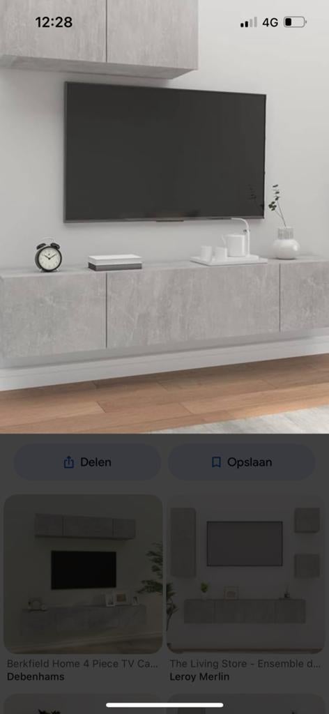 Nieuw €210,- IKEA 2stuks BESTA Betonlook zwevende kast, Ophalen, 50 tot 100 cm, Zo goed als nieuw, Minder dan 100 cm
