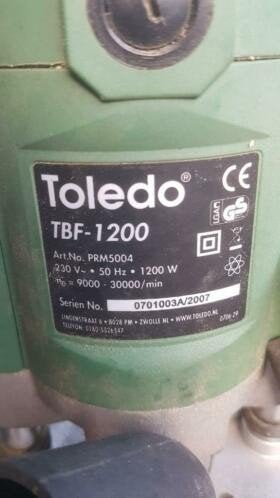 Toledo Bovenfrees, Doe-het-zelf en Verbouw, Ophalen, Elektrisch, Bovenfrees