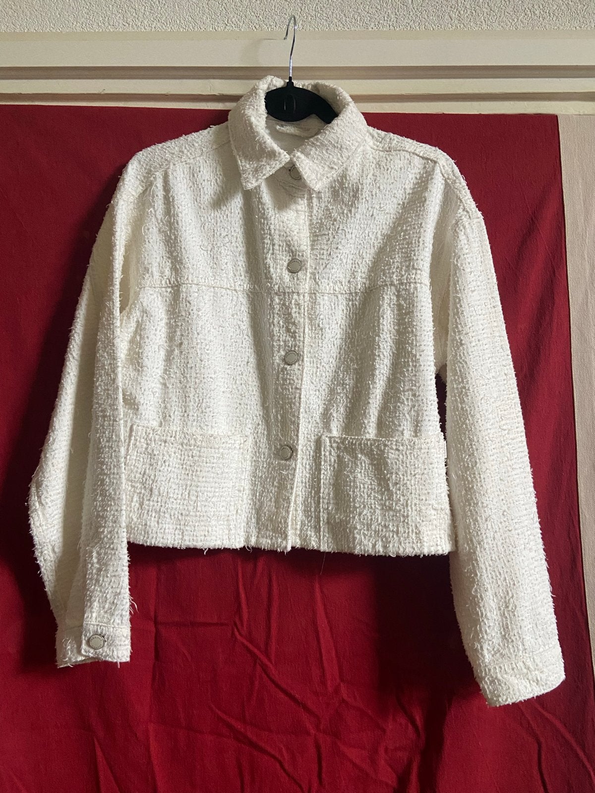 Fabienne Chapot spijkerjasje in tweed-stijl, Ophalen of Verzenden, Zo goed als nieuw, Maat 38/40 (M), Wit