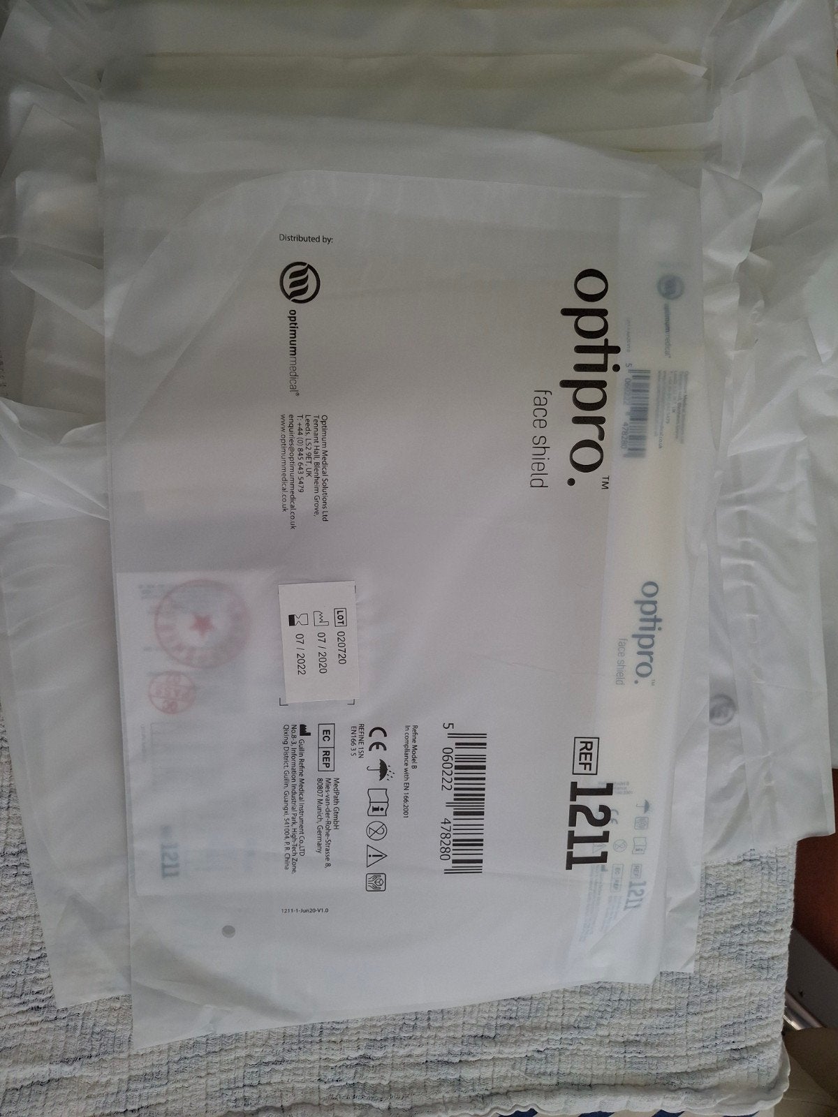 7x faceshield, Ophalen of Verzenden, Nieuw, Overige typen
