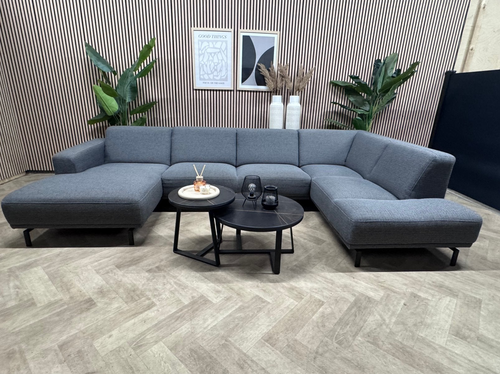 ZGAN | Montel Star U-Bank / Hoekbank - Grijs - 350cm, Huis en Inrichting, -, -, Hoekbank, 300 cm of meer