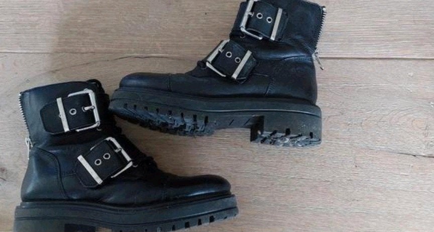 Mooie stoere enkel laarsjes maat 36. Zwart leer, Ophalen of Verzenden, Zo goed als nieuw, Zwart
