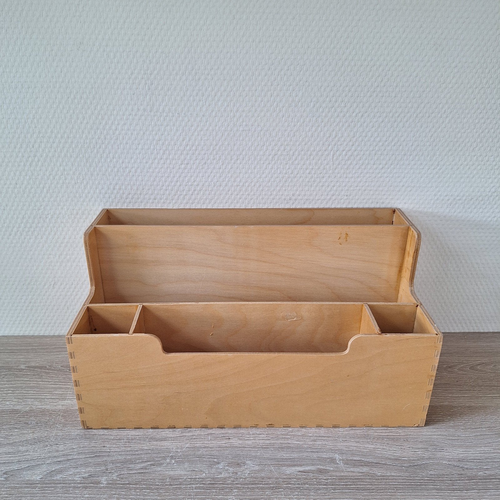 Vintage houten Ikea bureau organizer brievenbak pennenbak, Ophalen of Verzenden, Zo goed als nieuw