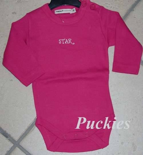 Maat 80 Donkerroze Name It romper NIEUW (7960) a, Nacht- of Onderkleding, Meisje, Nieuw, Ophalen of Verzenden