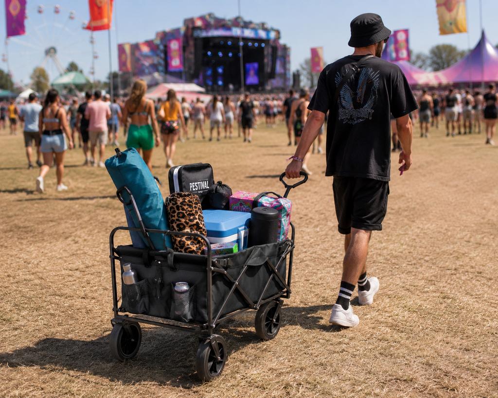 Festival Bolderwagen opvouwbaar opklapbaar Bolderkar zwart, Ophalen of Verzenden, Opvouwbaar, Zo goed als nieuw
