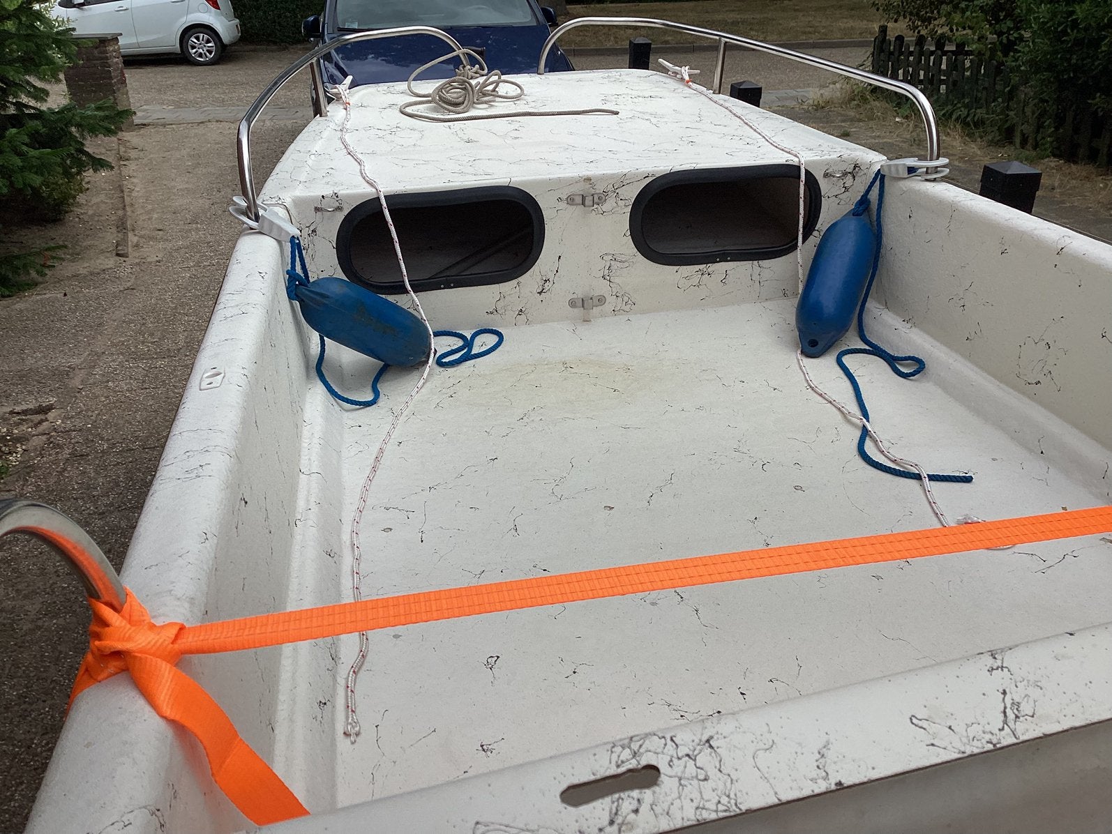 Mooie Carolina Skiff J14, Ophalen, Gebruikt, Buitenboordmotor, Polyester