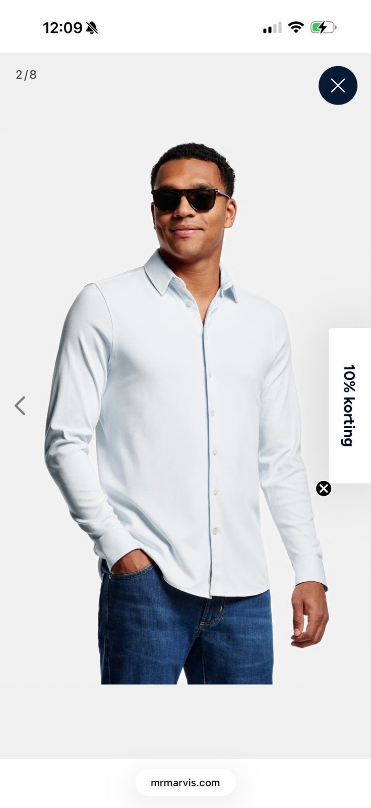 Mr marvis overhemd 'the easy shirt'maat xxxl 3xl, Ophalen of Verzenden, Zo goed als nieuw, Blauw, Overige halswijdtes