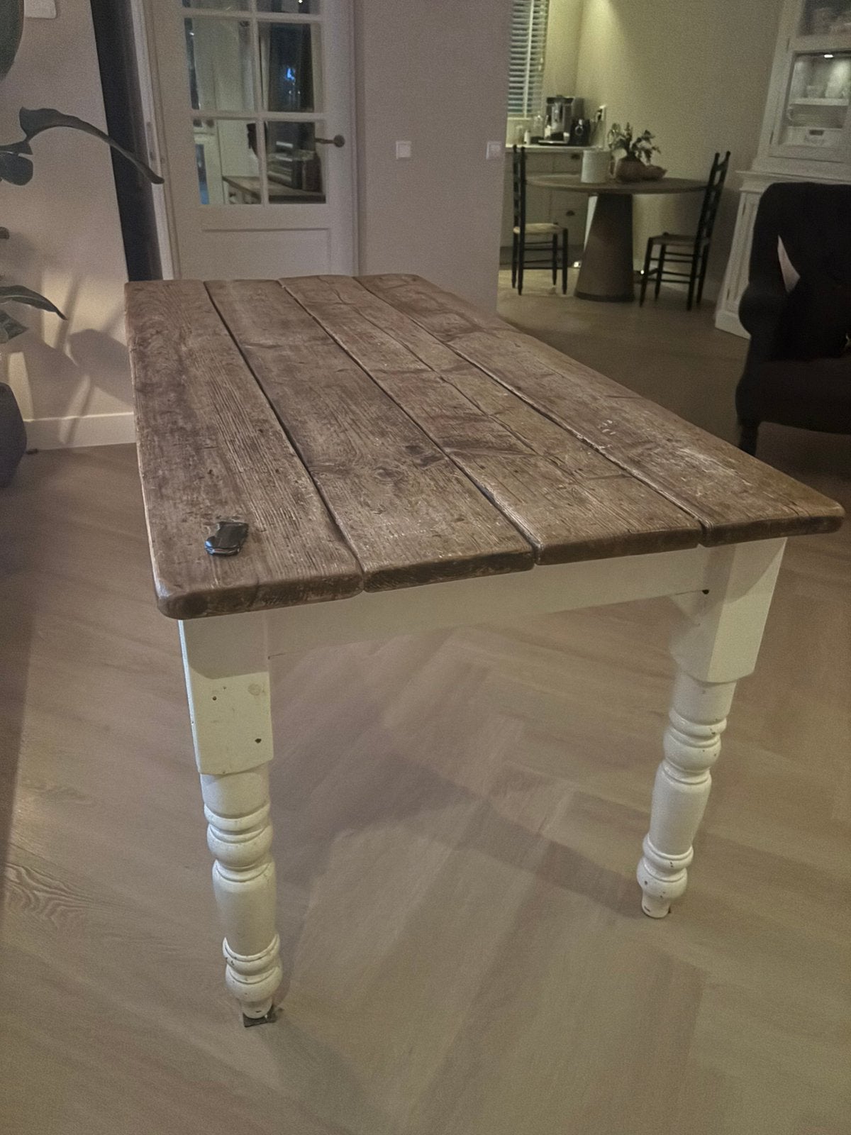 Landelijke eettafel, Huis en Inrichting, Tafels | Eettafels, Ophalen, 50 tot 100 cm, 150 tot 200 cm, Rechthoekig