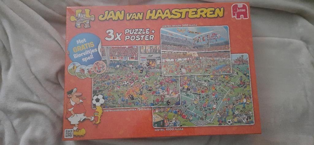 Jan van Haasteren Voetbal 3 in 1 puzzel, Ophalen of Verzenden, 500 t/m 1500 stukjes, Nieuw, Legpuzzel