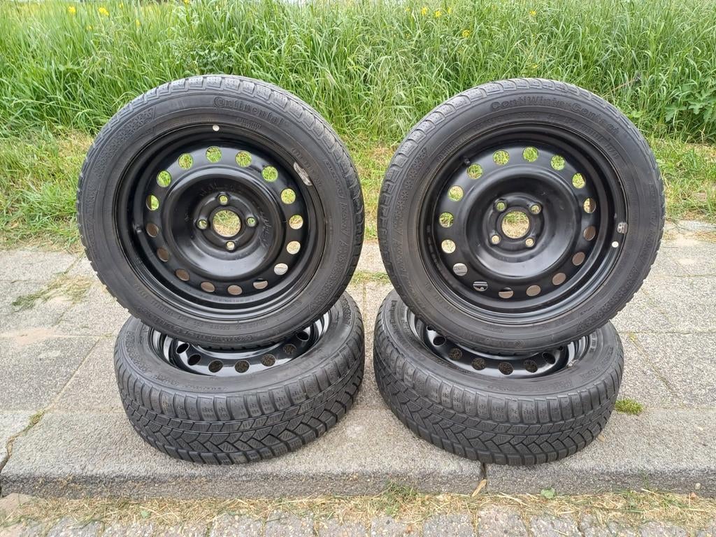Velgen met winterbanden Kia 4x100, 56.1mm, 185/55/15, Auto-onderdelen, Banden en Velgen, Ophalen, Gebruikt, 15 inch, Banden en Velgen