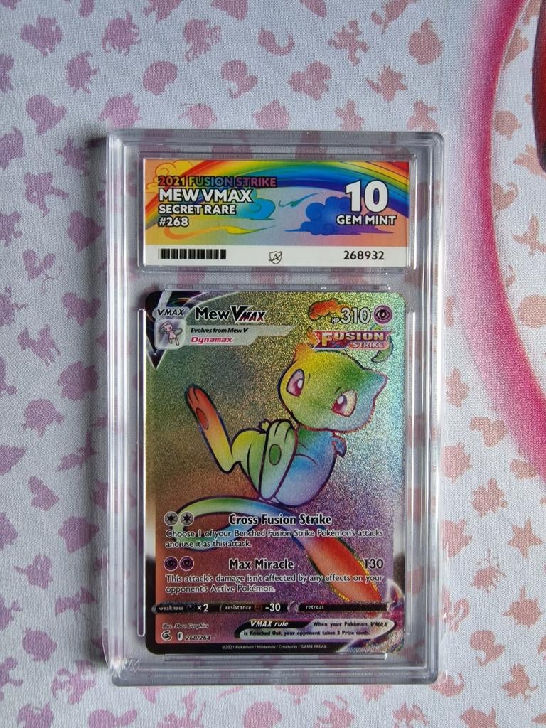 Mew VMAX Secret Rare #268 Fusion Strike ACE 10, Ophalen of Verzenden, Nieuw, Losse kaart, Foil
