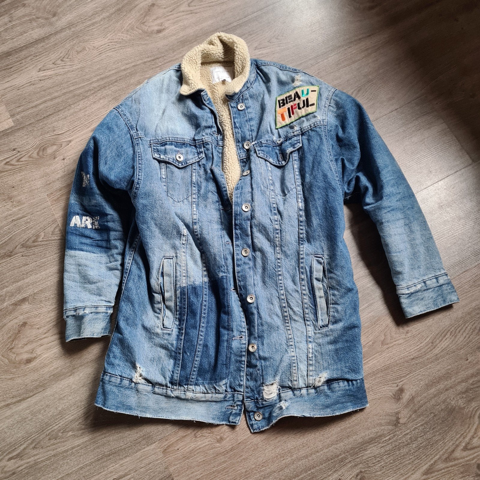 Zara gevoerde spijkerjas maat S, Blauw, Zara, Ophalen of Verzenden, Maat 36 (S)
