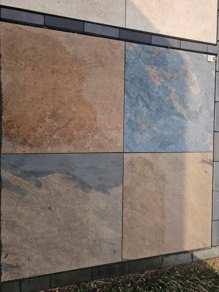Keramische tegels 90x90x3 - Showtuin model (1 jaar oud), Tuin en Terras, Tegels en Klinkers, Ophalen, Keramiek, Zo goed als nieuw