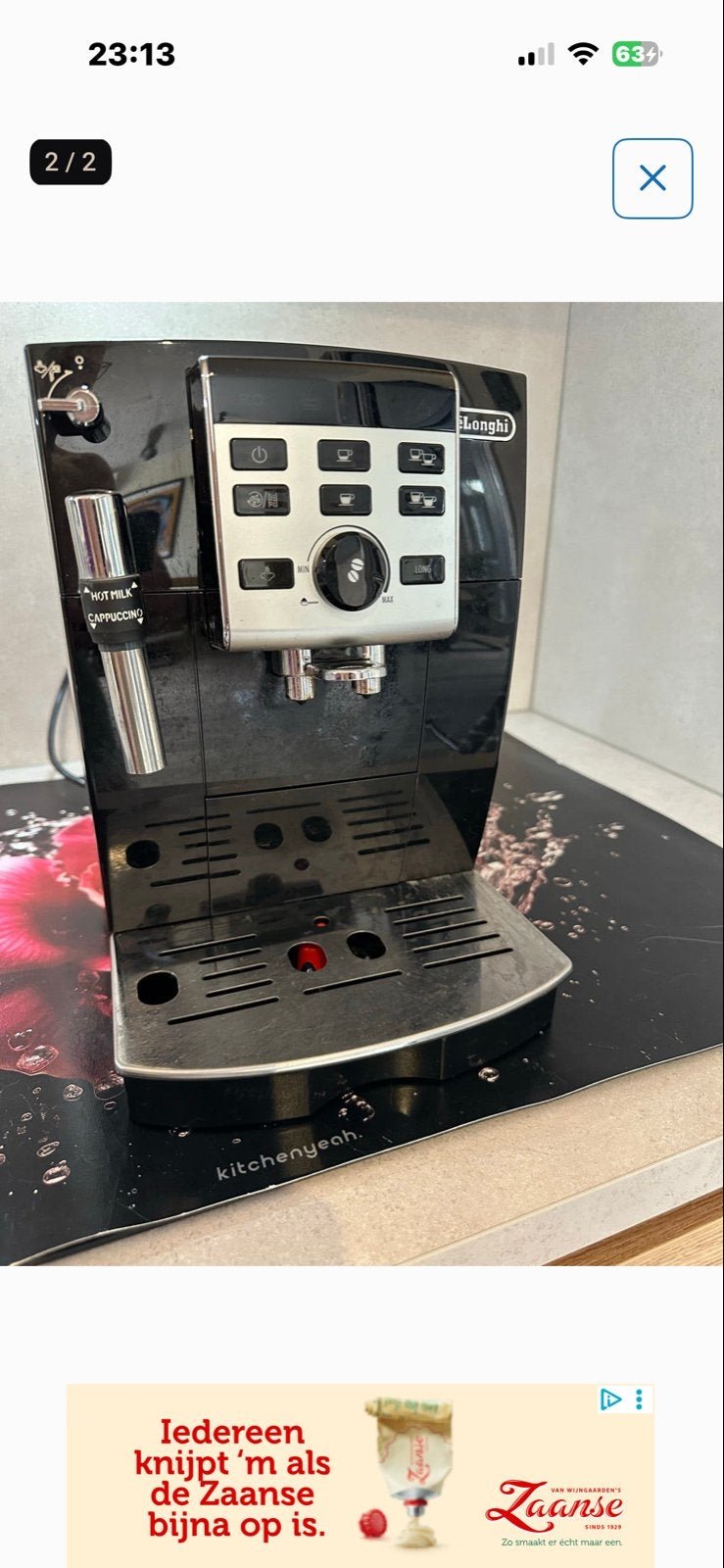 DeLonghi koffiemachine - zetgroep zit vast, Ophalen of Verzenden, Niet werkend, Koffiemachine, Koffiebonen