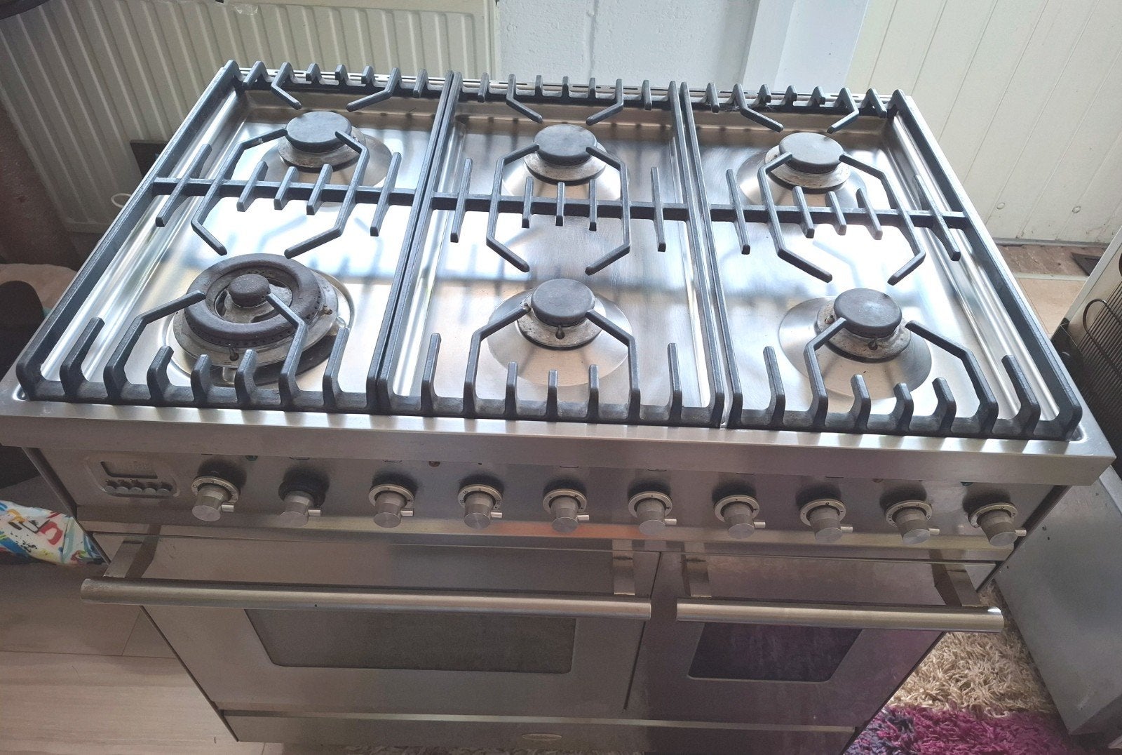 Boretti RVS Gasfornuis met dubbele oven - 6 pitten, Ophalen, 60 cm of meer, Zo goed als nieuw, Energieklasse A of zuiniger