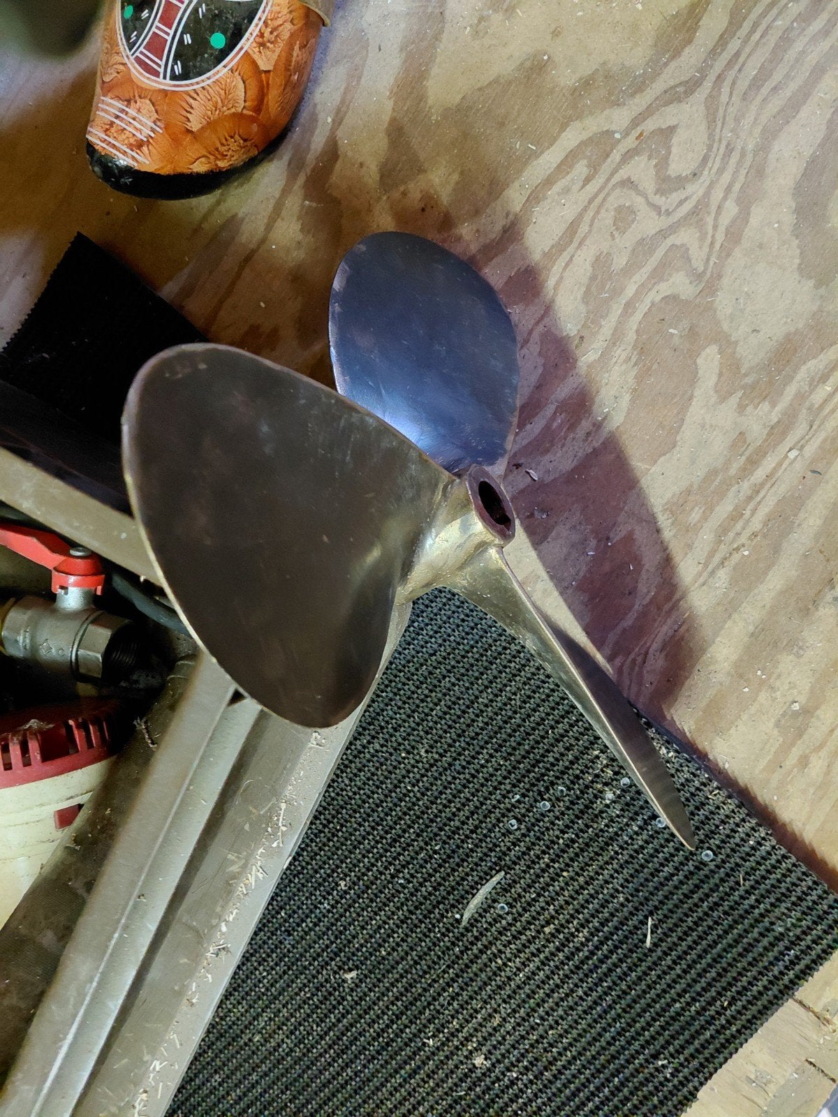 Bronzen scheepsschroef met schroefas, Watersport en Boten, Bootonderdelen, Ophalen
