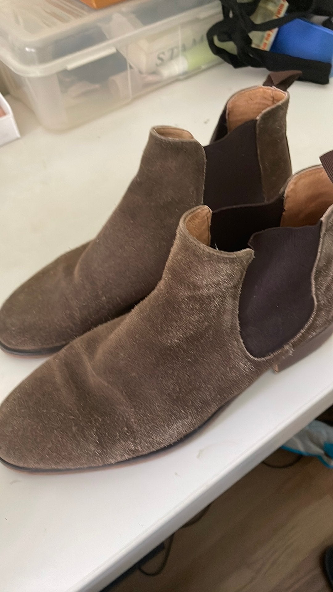 Ecoflex Bruine suède Chelsea boots  mt 41, Verzenden, Gedragen, Bruin, Boots