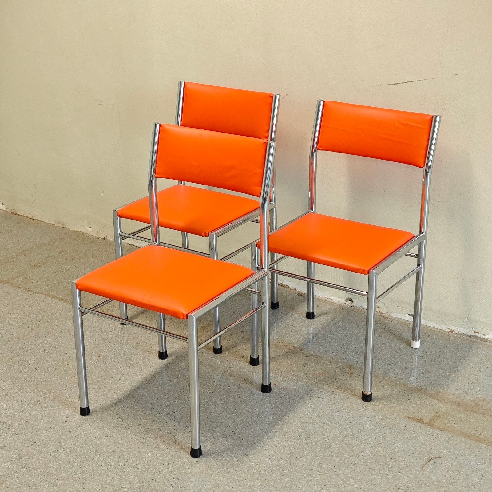 Vintage retro eetkamer stoelen, Ophalen, Gebruikt, Overige kleuren, Drie