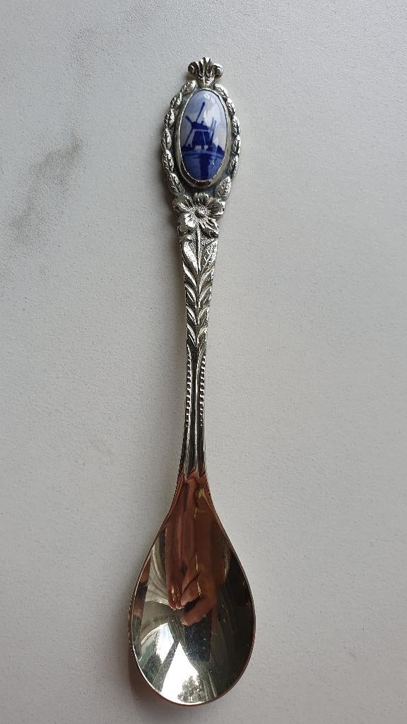 lepeltje Delftsblauw molentje - emaille, Antiek en Kunst, Ophalen of Verzenden